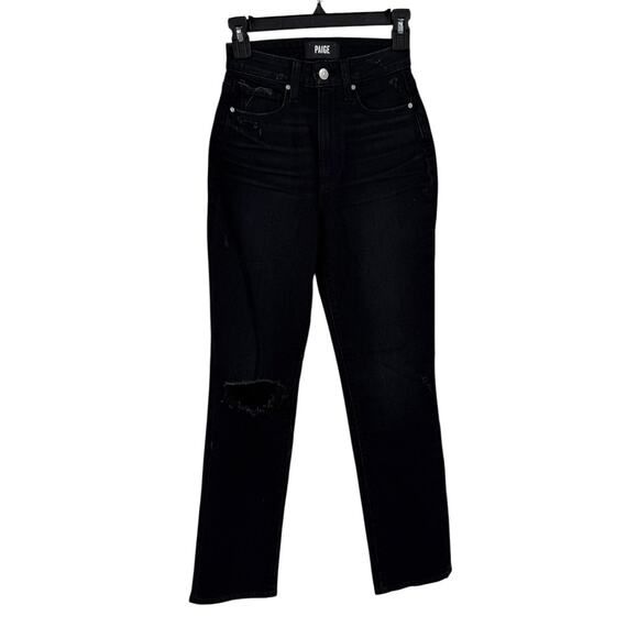 Paige flaunt knockout distressed jean black size 24 - Picture 2 of 8